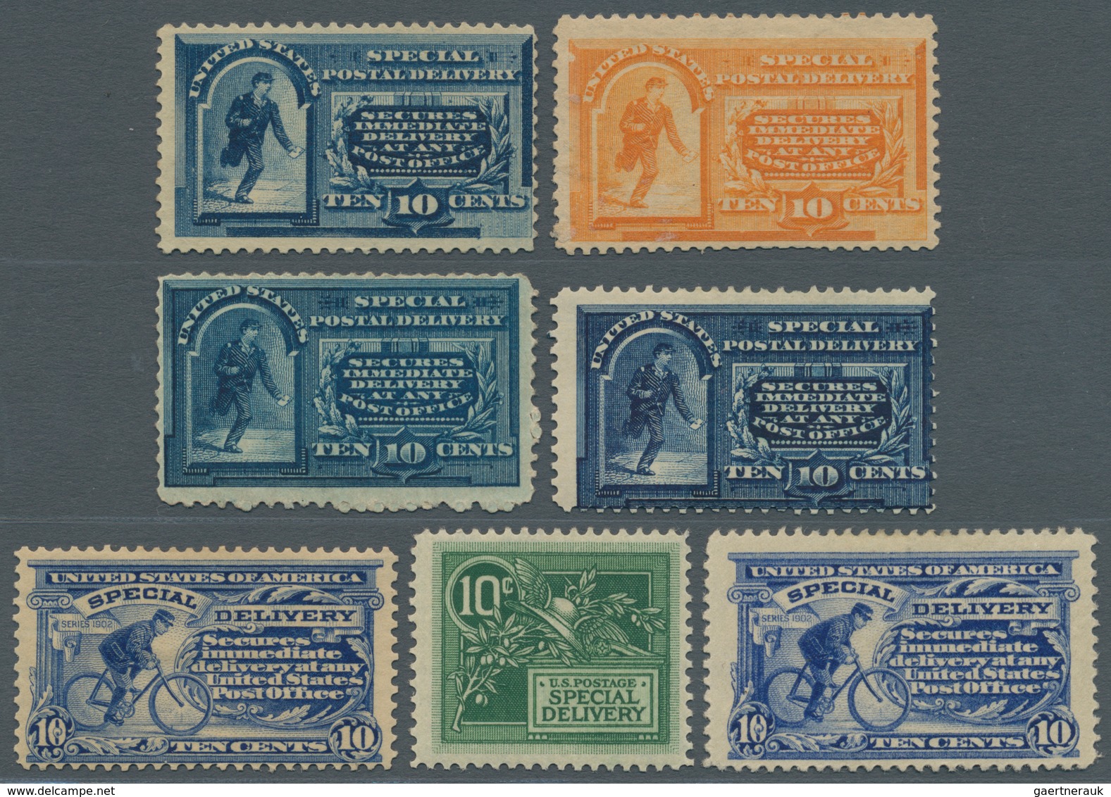 12653 Vereinigte Staaten Von Amerika: 1888-1911 SPECIAL DELIVERY STAMPS: Short Collection Of The Seven Ear - Sonstige & Ohne Zuordnung