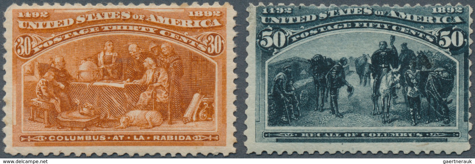 12655 Vereinigte Staaten Von Amerika: 1893, Columbus, 30c. Orange Brown And 50c. Slate, Two Values, Fresh - Sonstige & Ohne Zuordnung