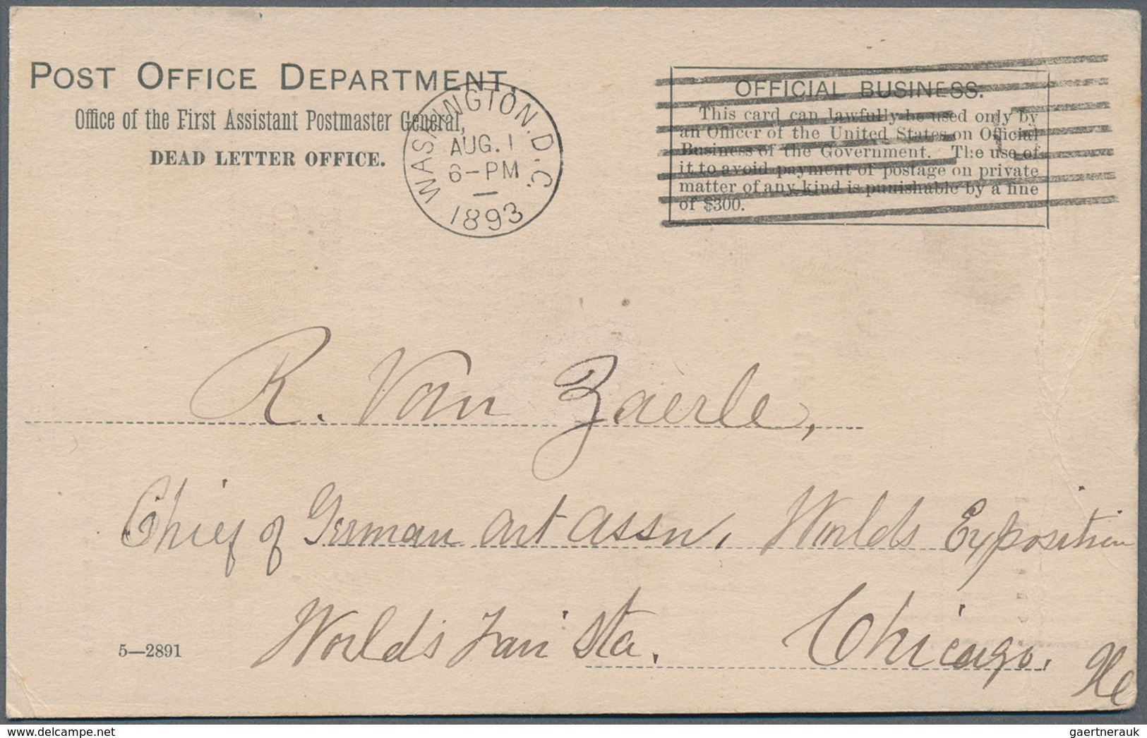 12657 Vereinigte Staaten Von Amerika: 1893, Worlds Fair Chicago: Eleven USA/European (stationery) Envelope - Sonstige & Ohne Zuordnung