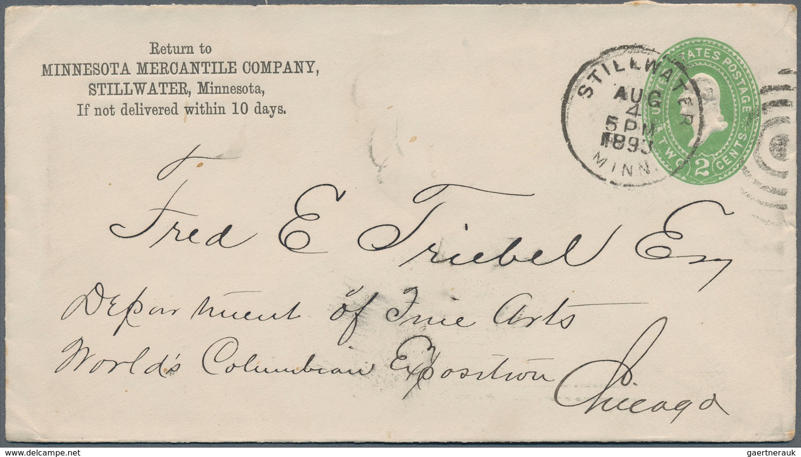 12657 Vereinigte Staaten Von Amerika: 1893, Worlds Fair Chicago: Eleven USA/European (stationery) Envelope - Sonstige & Ohne Zuordnung