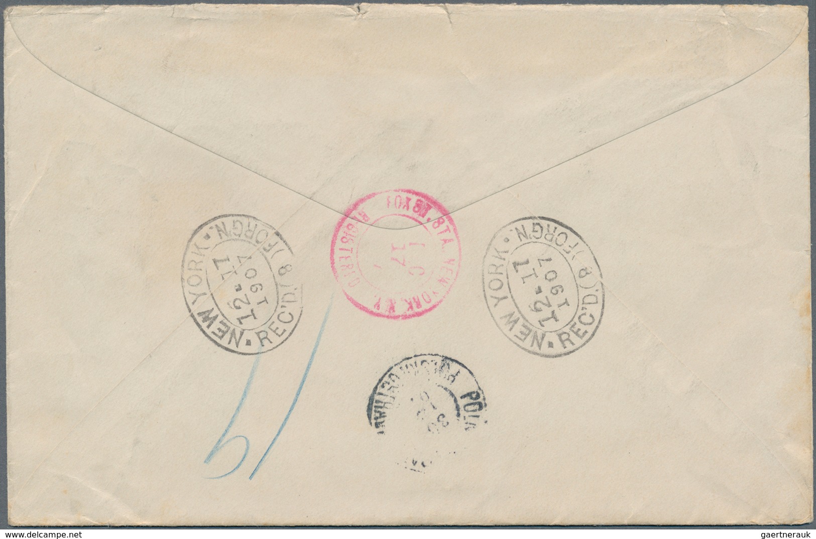 12663 Vereinigte Staaten Von Amerika: 1902, Registered Envelope Bearing A Pair Of 8 C Martha Washington Bl - Sonstige & Ohne Zuordnung