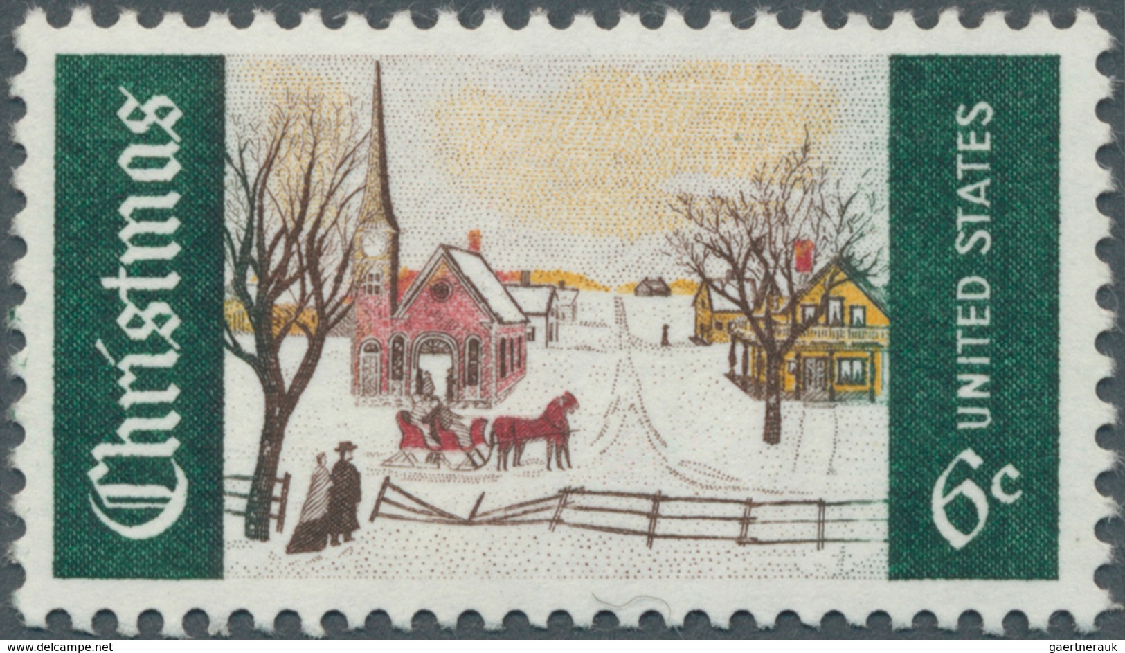 12669 Vereinigte Staaten Von Amerika: 1969, 6c. Christmas Showing Variety "Light Green Omitted", Unmounted - Autres & Non Classés