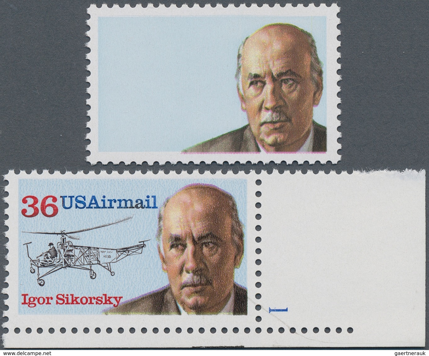 12679 Vereinigte Staaten Von Amerika: 1988, Igor Sikorsky 36 C. With Error "colour Intaglio Red, Blue And - Sonstige & Ohne Zuordnung