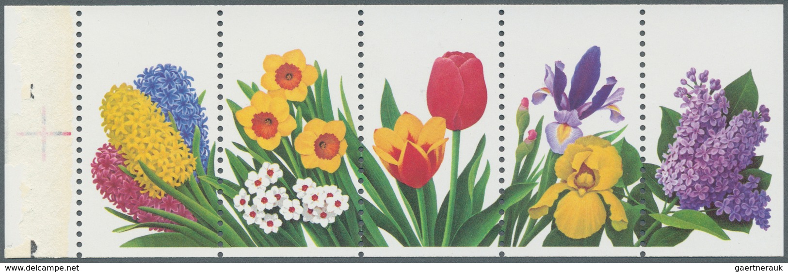 12680 Vereinigte Staaten Von Amerika: 1993, Garden Flowers, Booklet Pane Of Five Showing Variety "Black (e - Autres & Non Classés