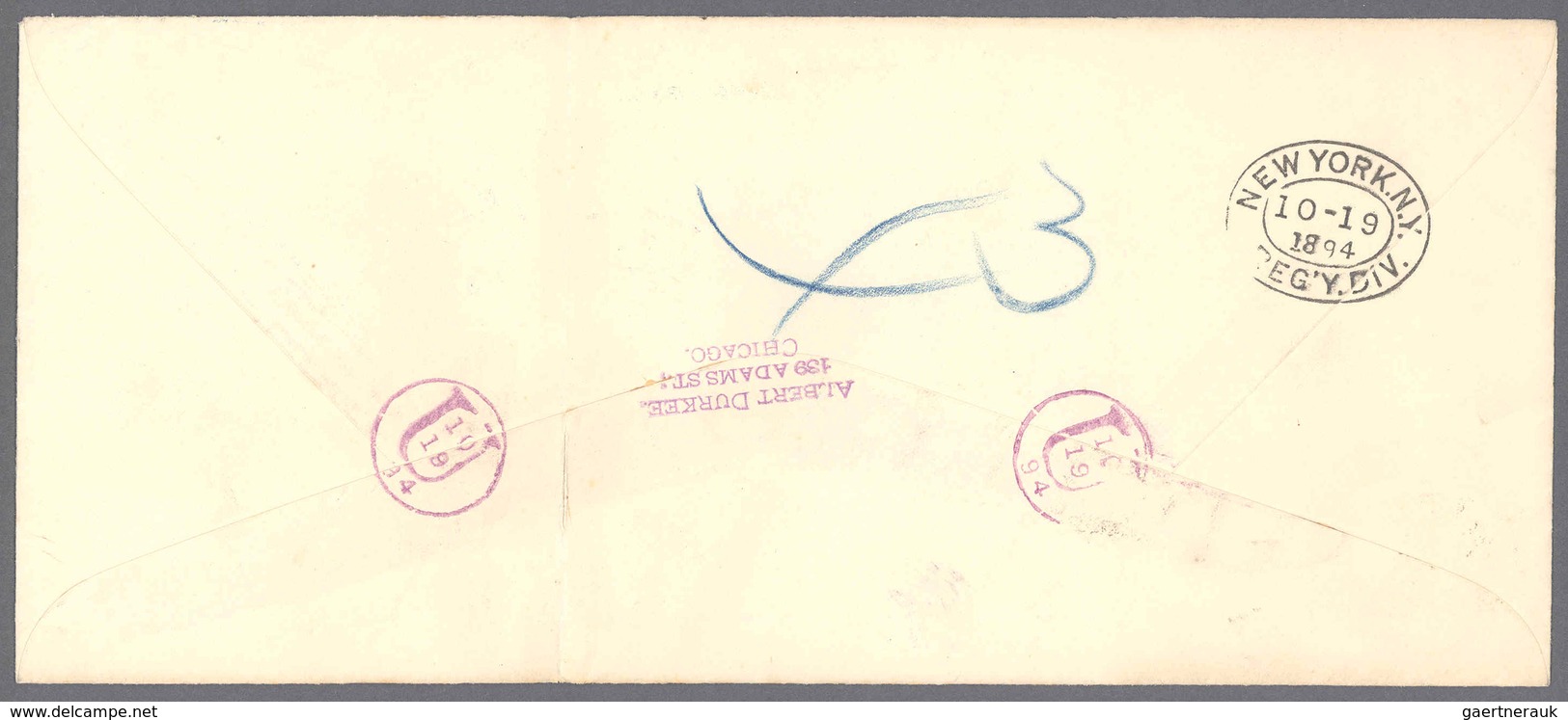 12686 Vereinigte Staaten Von Amerika - Ganzsachen: 1894, 10 C. Postal Stationery Envelope Uprated With 3 C - Sonstige & Ohne Zuordnung