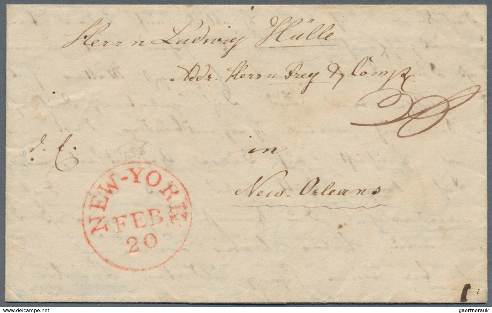 12694 Vereinigte Staaten Von Amerika - Besonderheiten: Forwarding Agents: 1838 (Dec 15) Folded Letter From - Autres & Non Classés