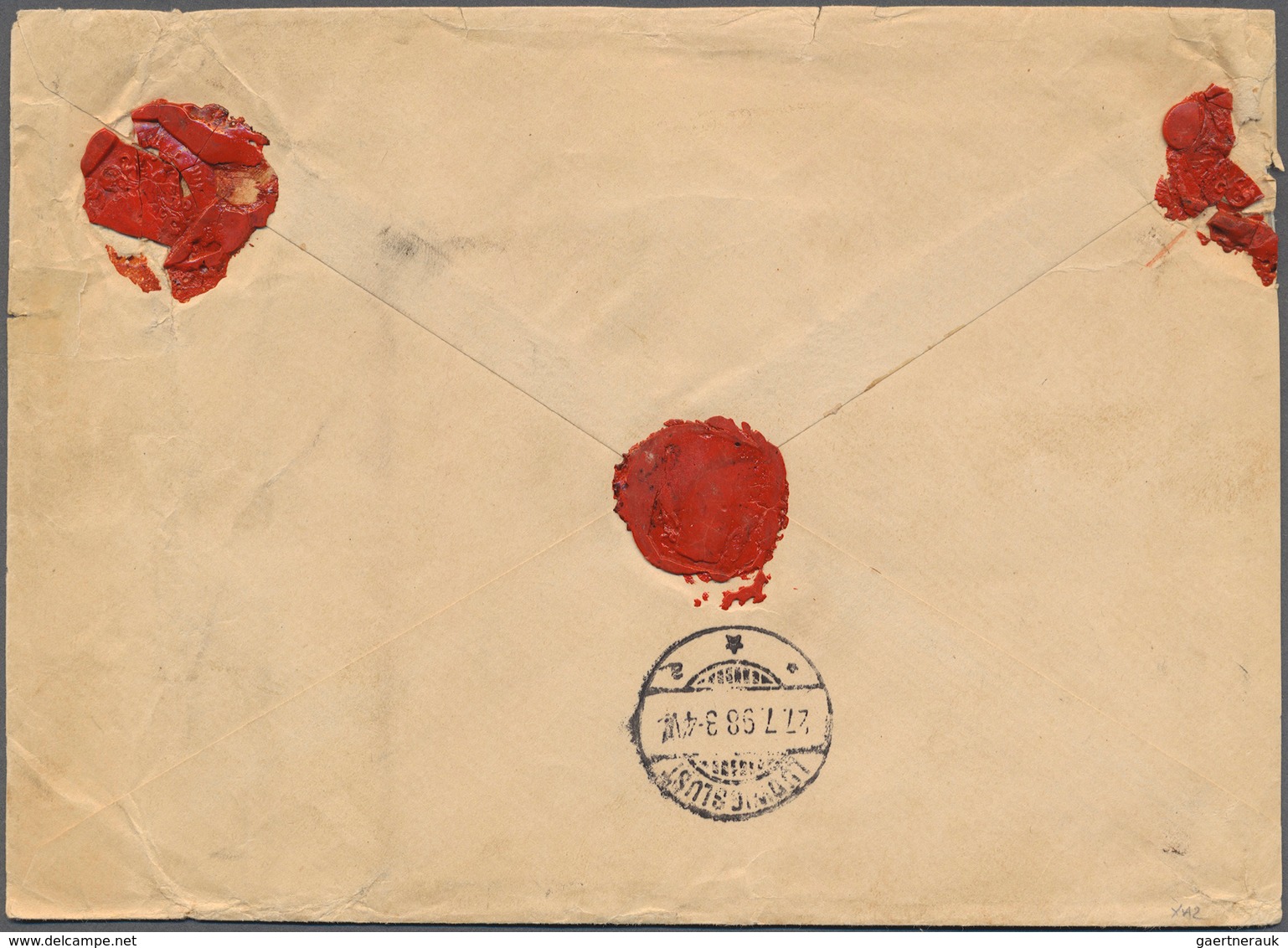 12709 Zanzibar: 1898. Envelope (roughly Opened And A Bit Creased) Addressed To Germany Bearing French Zanz - Zanzibar (...-1963)