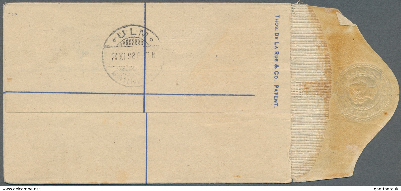 12712 Zanzibar - Ganzsachen: 1895 Postal Stationery Registered Envelope 2a. Ultramarine With Blue "Zanziba - Zanzibar (...-1963)