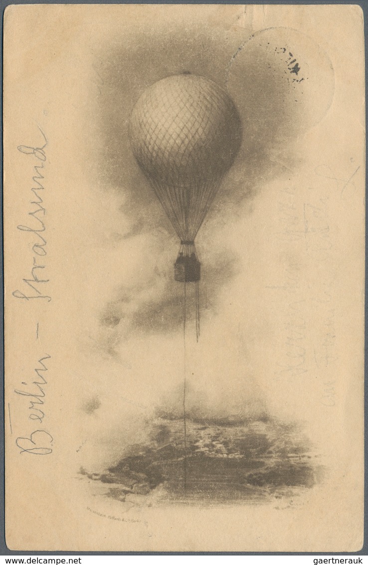 12801 Ballonpost: 1902: Deutscher Verein Für Luftschiffahrt/253. Balonfahrt 27.2. (r$) BERLIN-STRAHLSUND: - Fesselballons