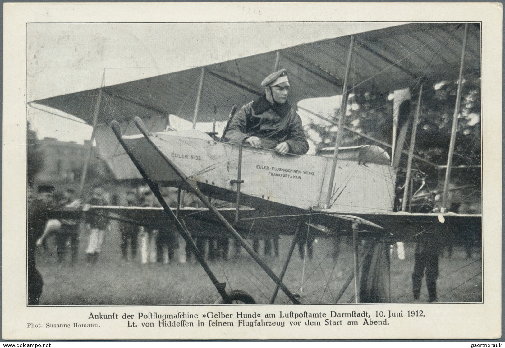 12833 Flugpost Deutschland: 1912: Flugpost Rhein-Main/Frankfurt 22.6 (SST) Auf Für Frankfurt äußerst Selte - Luft- Und Zeppelinpost