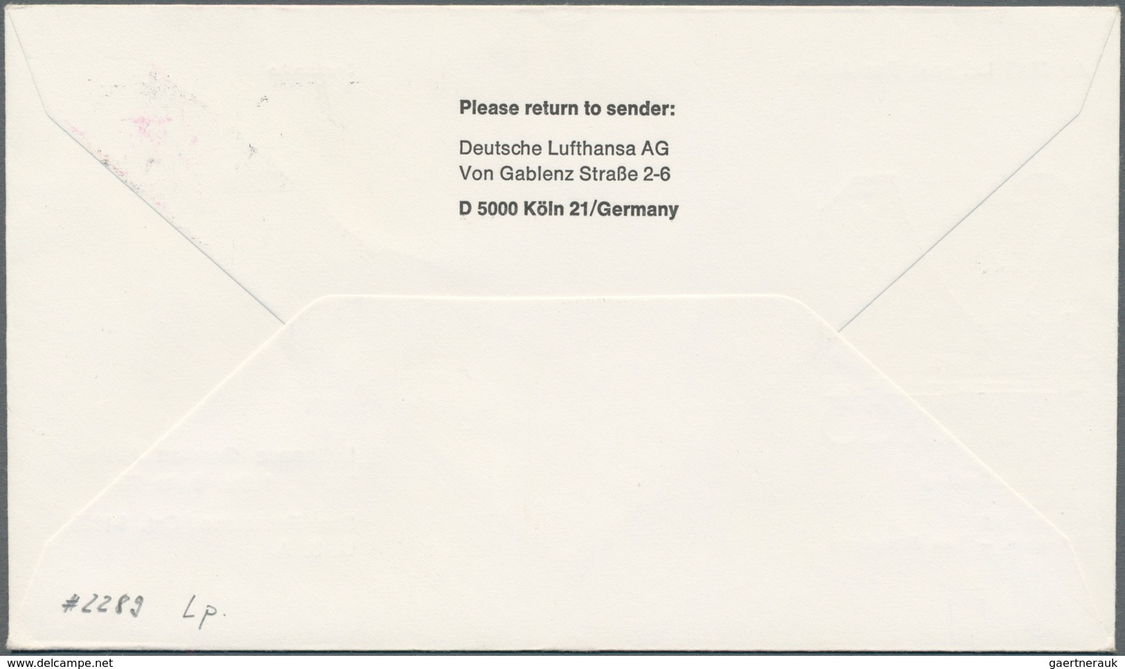 12848 Flugpost Deutschland: 10.5.1979, Frankfurt - San Francisco. Sehr Seltener Beleg, Da Der Größte Teil - Poste Aérienne & Zeppelin