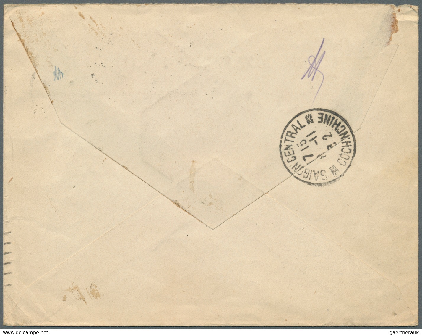 12892 Flugpost Übersee: 1932. HANOI - FRANCE. First Known Official Letter. Hanoi 7-II-32, Saigon 8-II-32, - Sonstige & Ohne Zuordnung