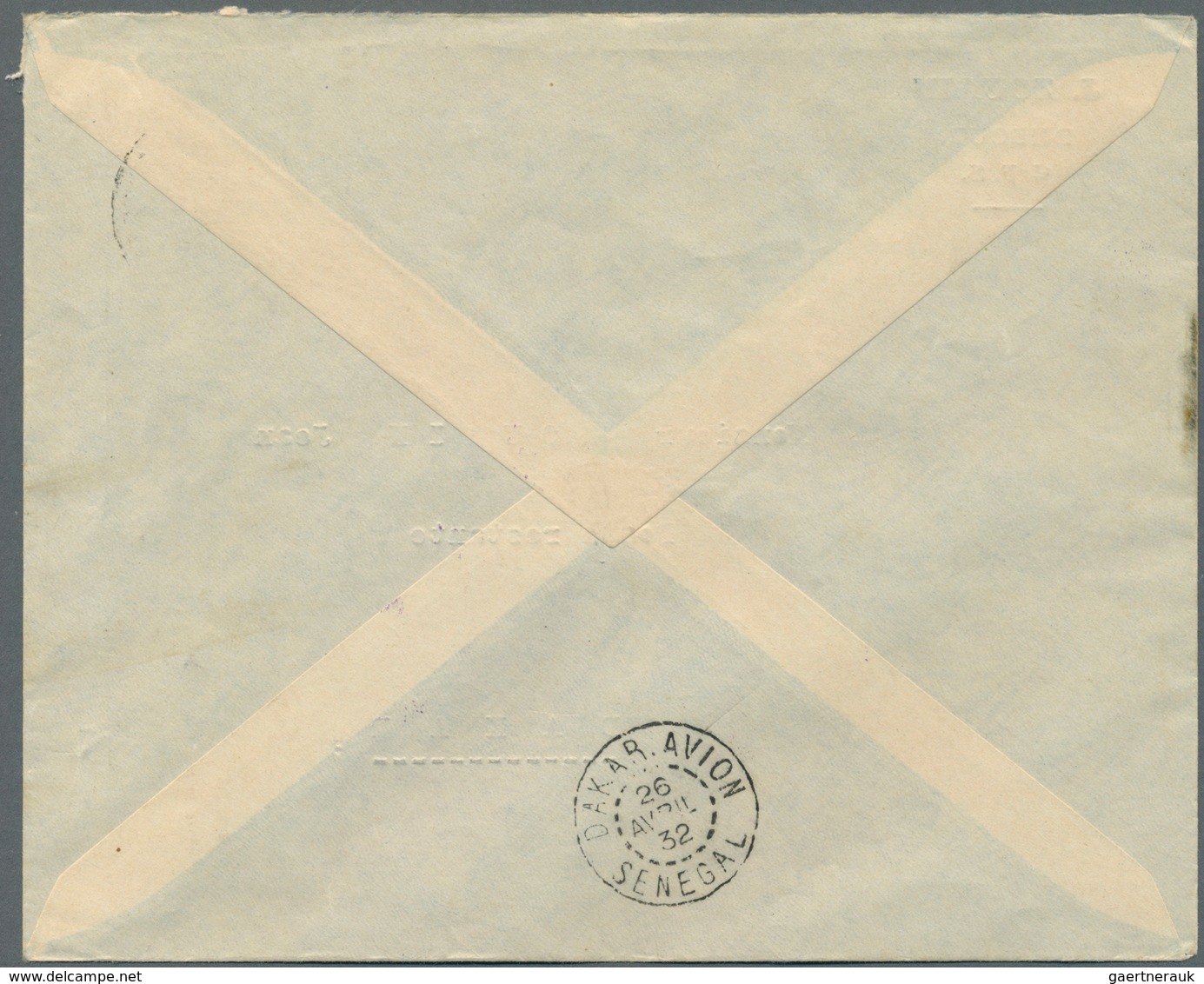 12893 Flugpost Übersee: 1932. Registered Airmail Cover From "Djibouti 22.4.32" To Dakar. Violet Cachet "Dj - Sonstige & Ohne Zuordnung