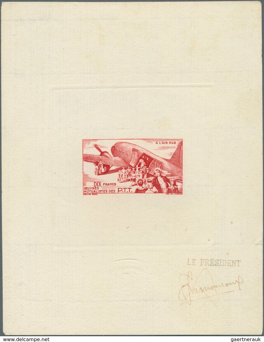 12903 Flugpost Übersee: 1947/1950 (ca.), French area, airmails, group of four PPT epreuve, signed "Le Pres