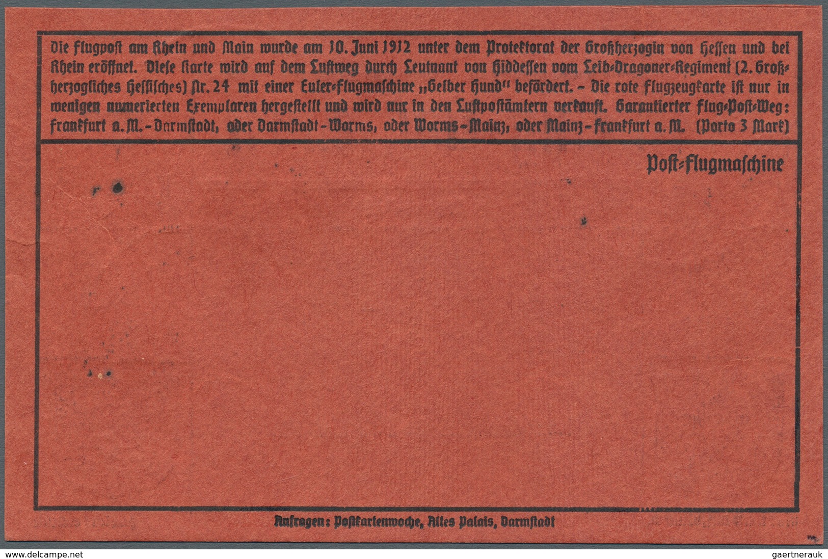 12970 Zeppelinpost Deutschland: 1912, 1 M. Gelber Hund, Drei Einzelwerte Vorderseitig Auf Roter, Nummerier - Poste Aérienne & Zeppelin