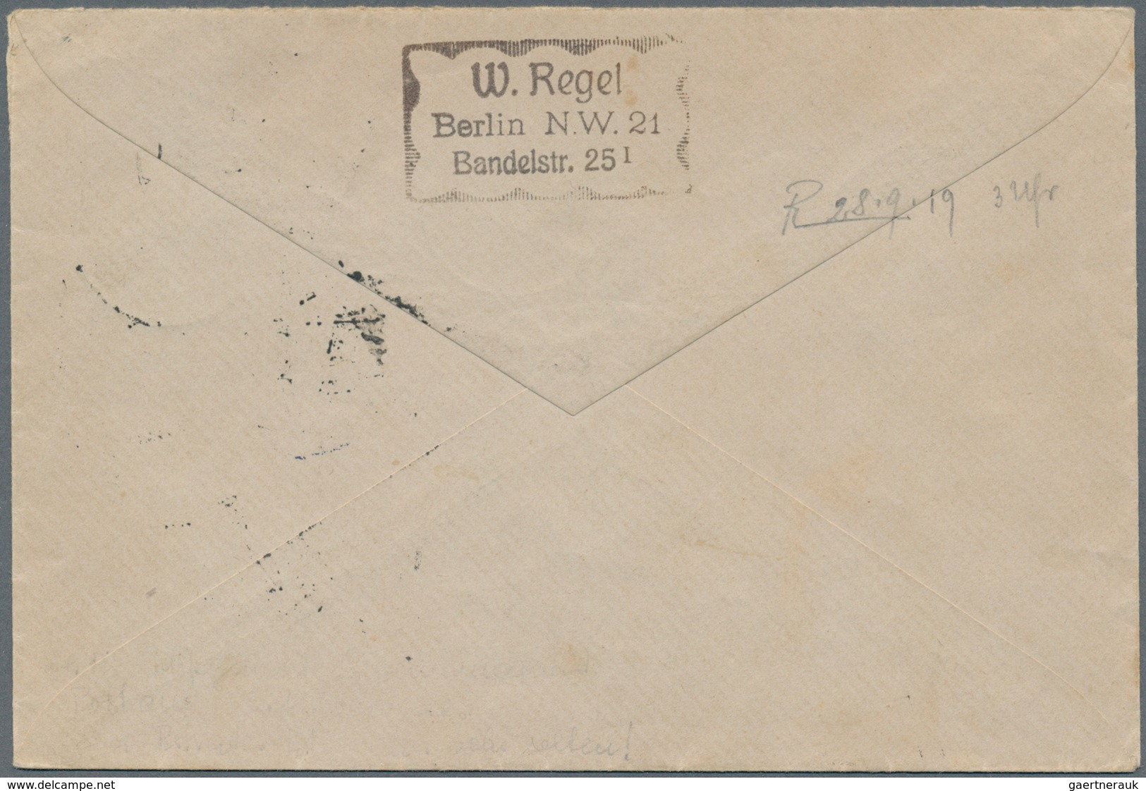 12980 Zeppelinpost Deutschland: 1919, LZ/BODENSEE: Mißglückte Gegenwindfahrt Als Kab-Brief (Stempel Berlin - Poste Aérienne & Zeppelin