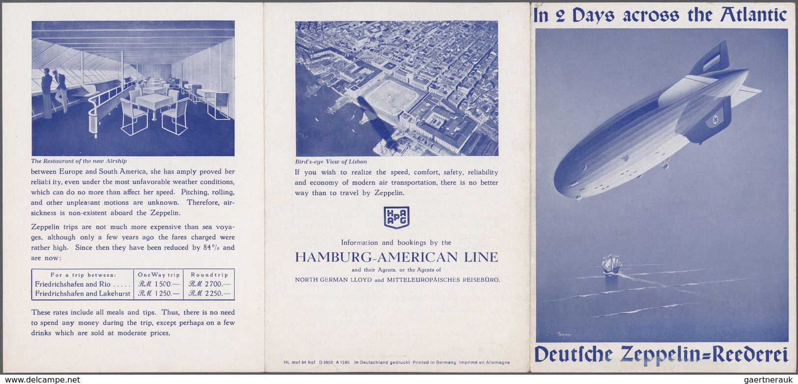 13054 Zeppelinpost Deutschland: 1934, 0246I, LZ 127 ERSTFAHRT 1934: 6 Pfg. Hindenburg auf Zeppelinbild-Bor