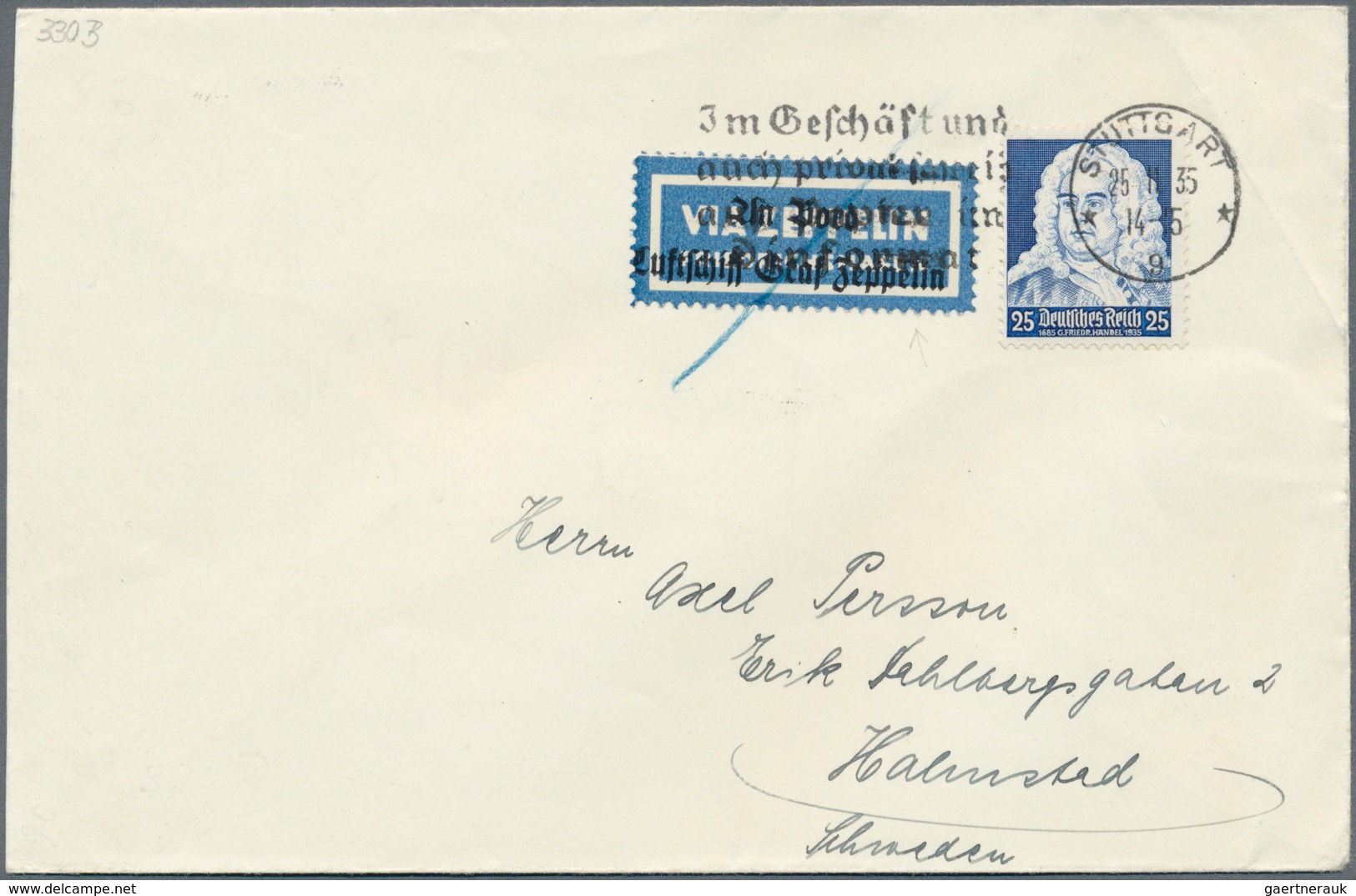 13066 Zeppelinpost Deutschland: 1935: LZ 127/Pendelfahrten: Überaus Seltener Brief Mit Auslandsdestination - Luft- Und Zeppelinpost