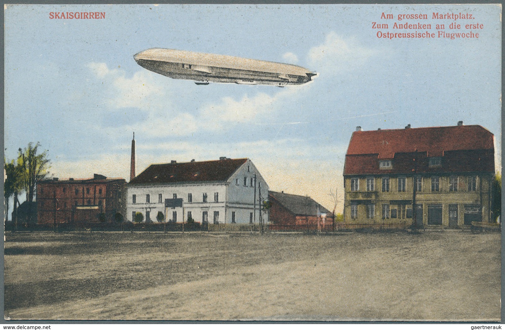 13080 Zeppelinpost Deutschland: 1913, OSTPREUSSISCHE FLUGWOCHE (9.-15.8.), Color-Sonderkarte, Zeigt Zeppel - Luft- Und Zeppelinpost