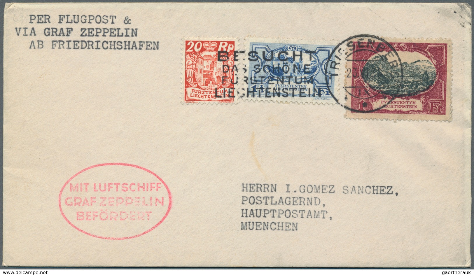 13099 Zeppelinpost Europa: 1930, LZ 127/LIECHTENSTEIN ALPEN-FAHRT: Vertragsstaatenbrief Ab "Triesenberg 23 - Sonstige - Europa