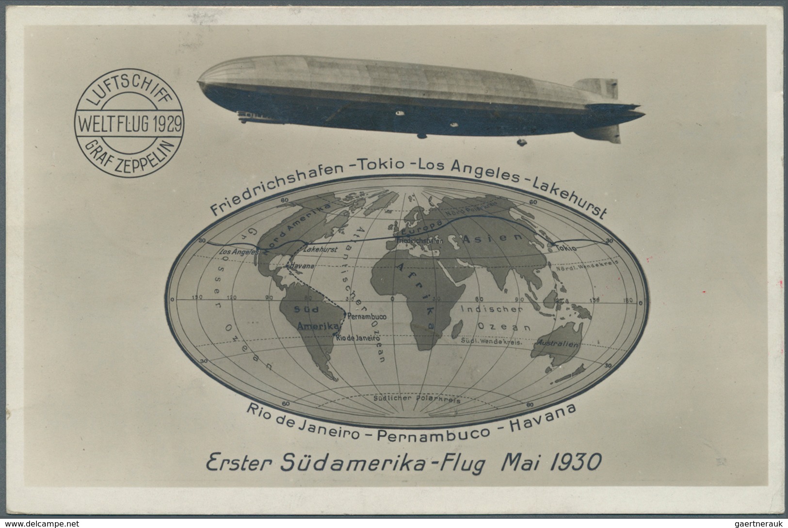 13105 Zeppelinpost Europa: 1930, SCHWEIZ, LZ 127 / OSTPREUSSENFAHRT. Seltene WRF 1929 / SAF 1930 Sonderkar - Sonstige - Europa