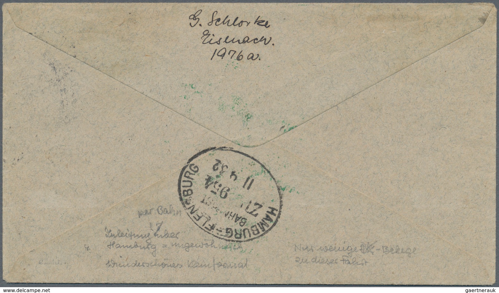 13166 Zeppelinpost Europa: 1932: DÄNEMARK/6. SAF 9132: Kleinformatiger Zuleitungs-Reco-Brief Per Bahnpost - Sonstige - Europa