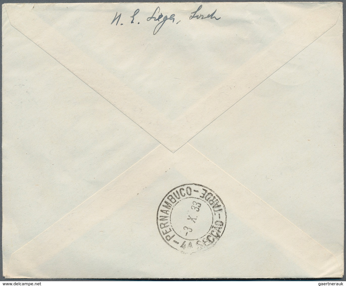 13220 Zeppelinpost Europa: Belgien: 1933, 8. Südamerikafahrt Mit Auflieferung Friedrichshafen, Brief Mit U - Autres - Europe