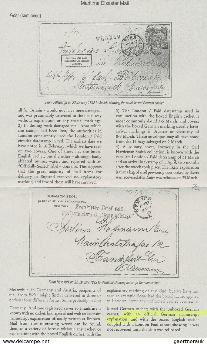 13259 Katastrophenpost: 1892, Umschlag Aus PULLMAN, Wash, USA Mit Diversen Beschädigungen Und Rückseitigem - Autres & Non Classés