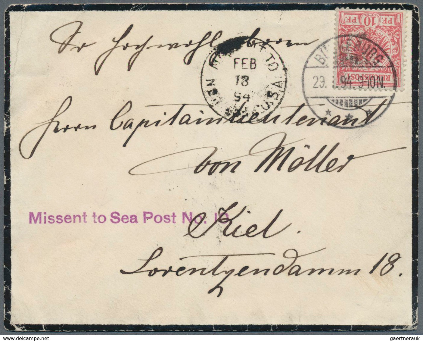 13284 Deutsche Schiffspost Im Ausland - Seepost: 1894/1912, Partie Mit Drei Seltenen Belegen, Dabei Dt.Rei - Sonstige & Ohne Zuordnung