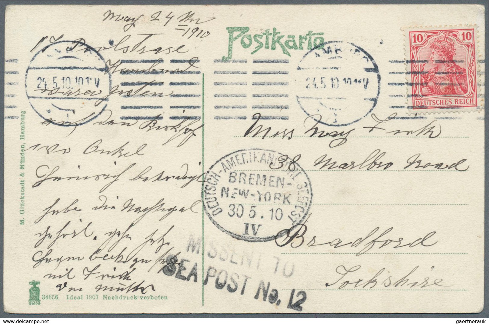 13284 Deutsche Schiffspost Im Ausland - Seepost: 1894/1912, Partie Mit Drei Seltenen Belegen, Dabei Dt.Rei - Otros & Sin Clasificación