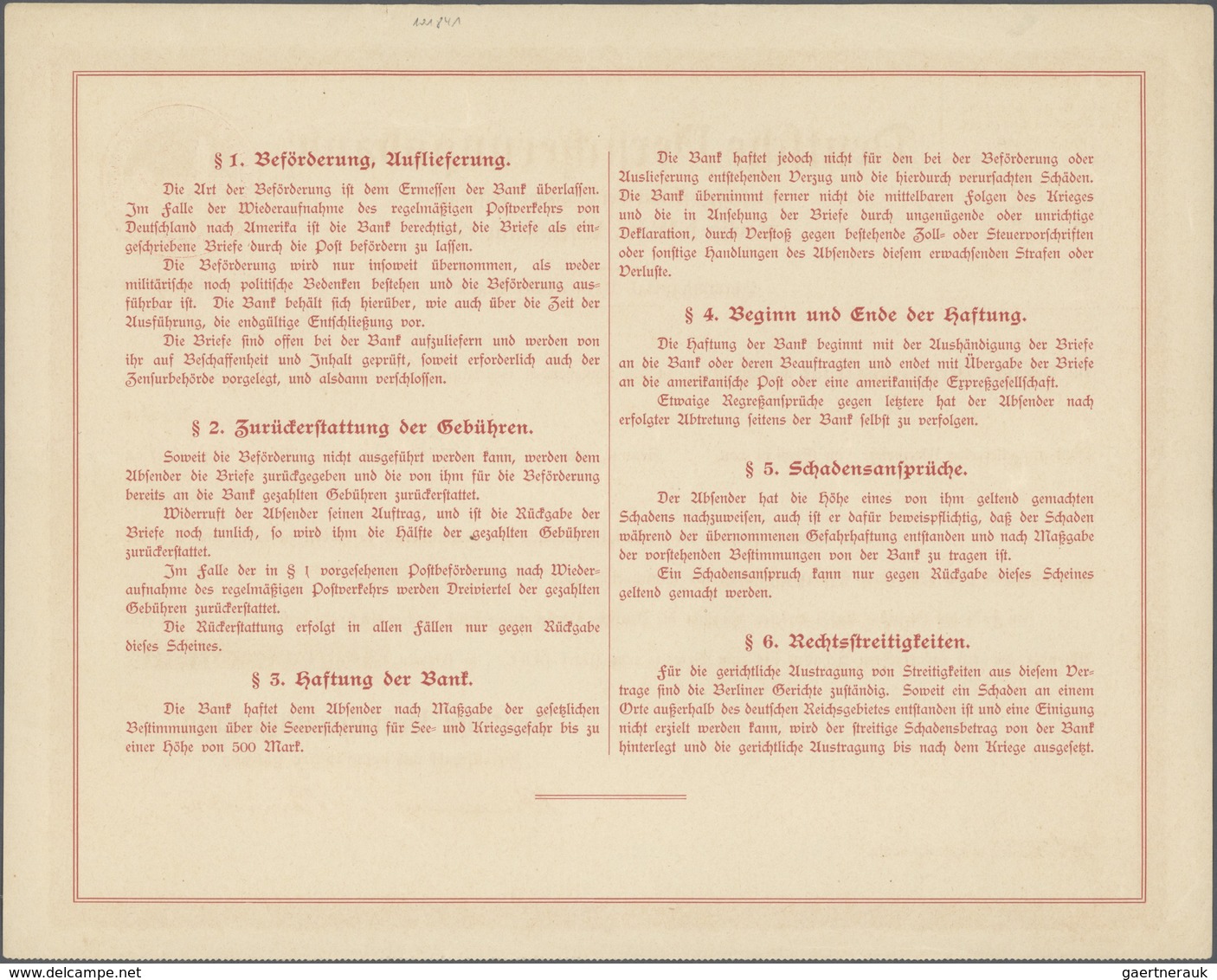 13288 Deutsche Schiffspost Im Ausland - Seepost: HAPAG-OZEANREEDEREI 1916, Deutsche Schiffspost Im Ausland - Autres & Non Classés