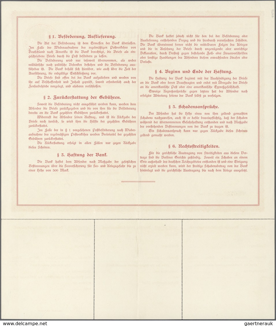 13289 Deutsche Schiffspost Im Ausland - Seepost: HAPAG-OZEANREEDEREI 1916, Ungebrauchter Vollständiger Sch - Sonstige & Ohne Zuordnung