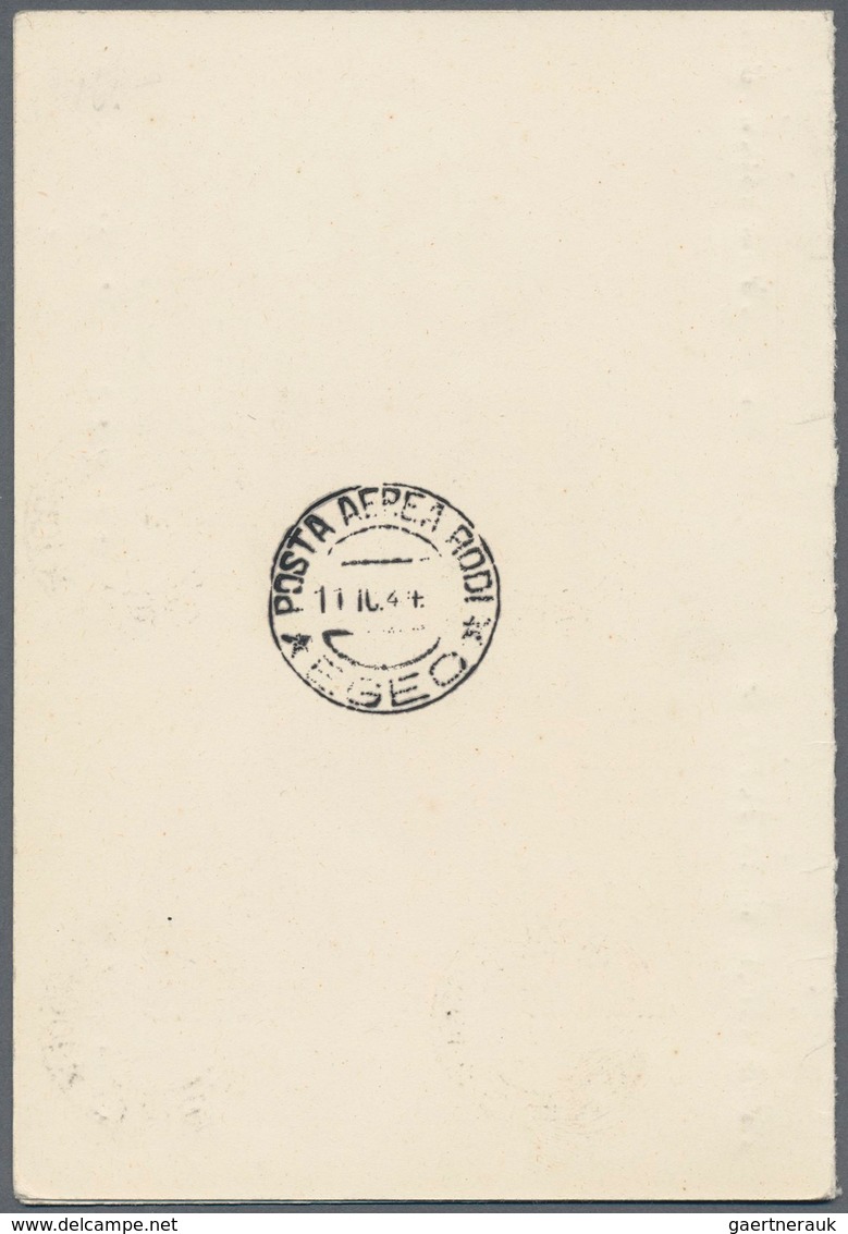 13311 Ägäische Inseln: 1944 (11.10.), Flugpostmarken Mit Silbernem Aufdruck 'PRO SINISTRATI DI GUERRA' Kom - Egée