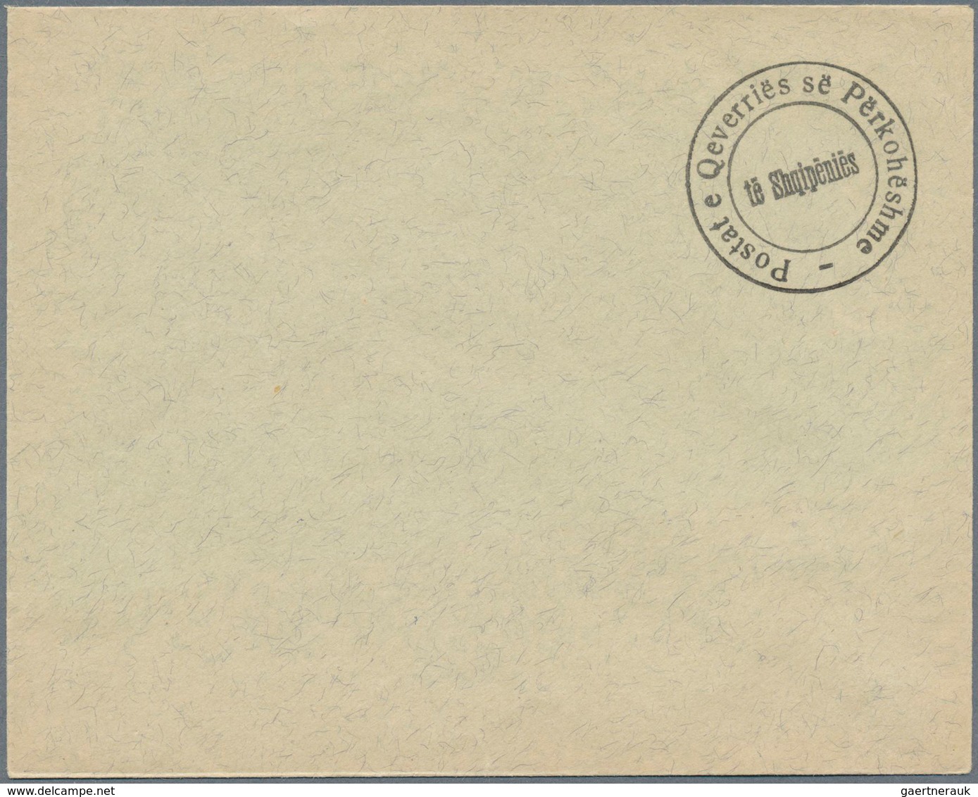 13349 Albanien - Ganzsachen: 1913. Cover With Official Seal, But Without Emblem. Paper Color: Green. Unuse - Albanie