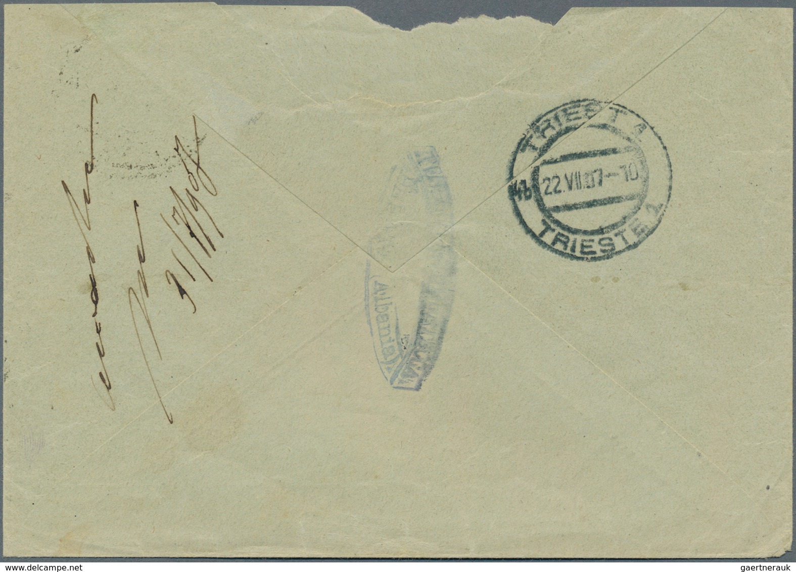 13358 Albanien - Stempel: 1907, Ottoman Empire, 1 Pia Blue, Tied By Bilingual Dater BERAT, 17.7.07, Single - Albanien