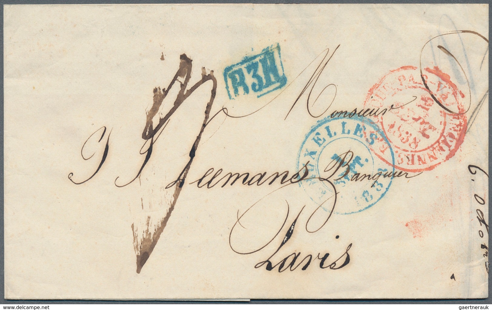 13364 Belgien - Vorphilatelie: 1835/1841, Three Very Fine Folded Letters From BRUXELLES With Different Pos - 1794-1814 (Französische Besatzung)