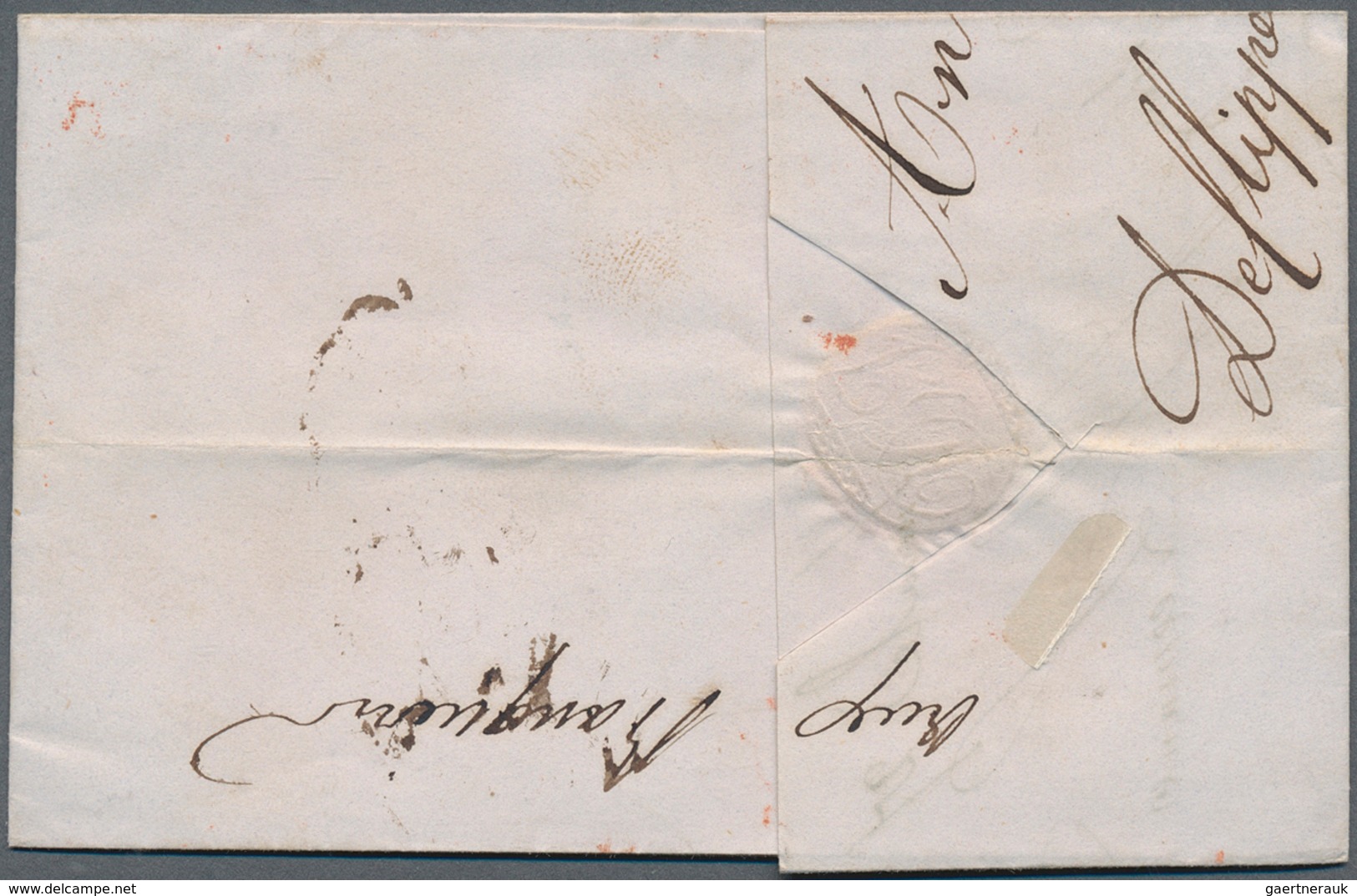 13365 Belgien - Vorphilatelie: 1837/1842, Three Very Fine Folded Letters From ANVERS Each With Red Double - 1794-1814 (Französische Besatzung)