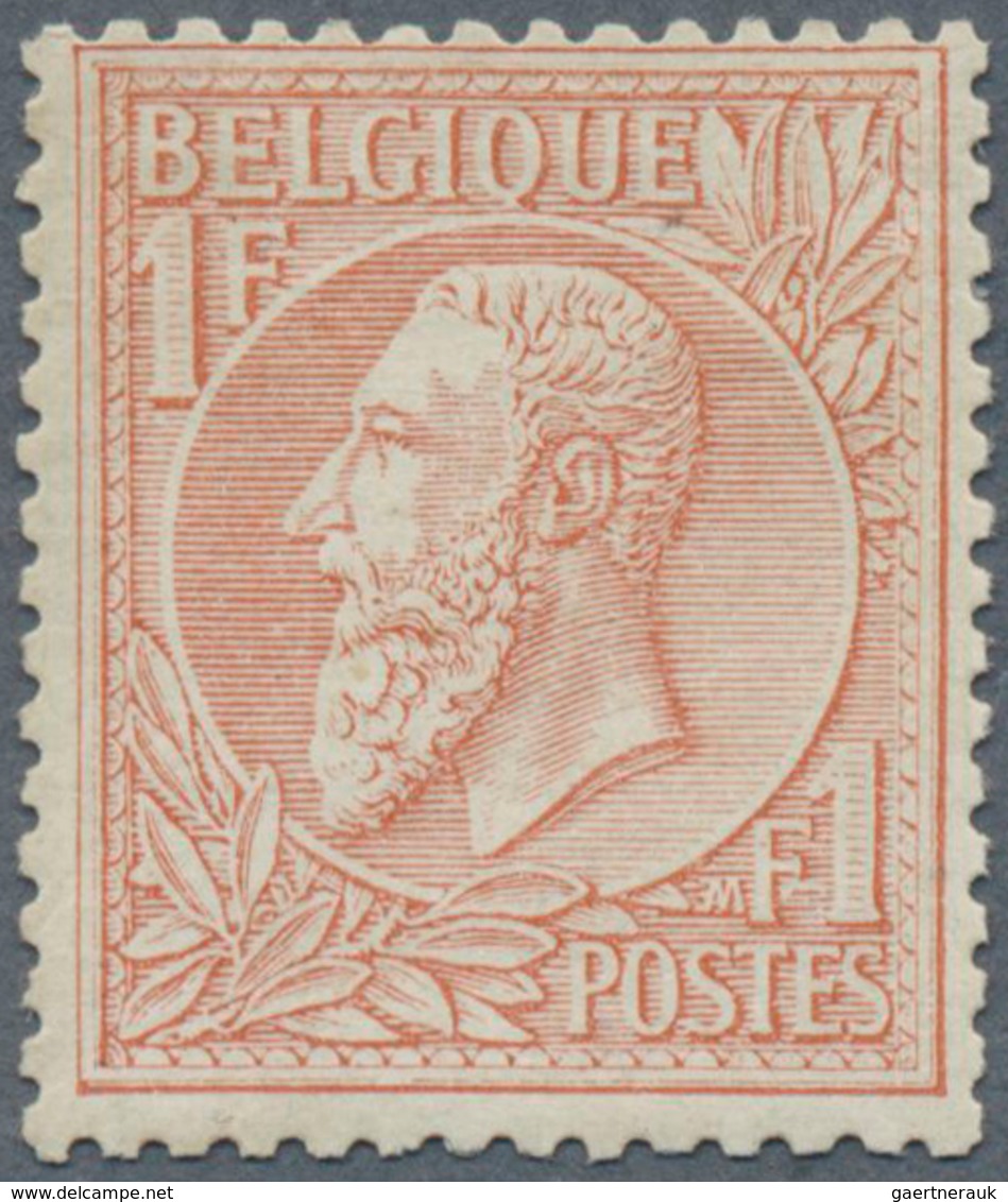 13377 Belgien: 1884, King Leopold II. 1 Fr. Brown-red / Greenish Unused, Rare Stamp, Michel ? 900, - (COB - Sonstige & Ohne Zuordnung