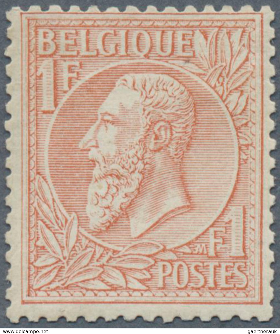 13377 Belgien: 1884, King Leopold II. 1 Fr. Brown-red / Greenish Unused, Rare Stamp, Michel ? 900, - (COB - Autres & Non Classés