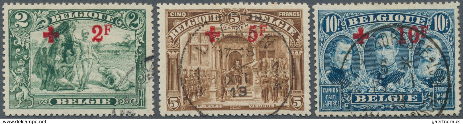 13382 Belgien: 1918, 1 C. + 1 C. - 10 Fr. + 10 Fr. Red Cross, Faultlessly Stamped And Excellently Perforat - Autres & Non Classés