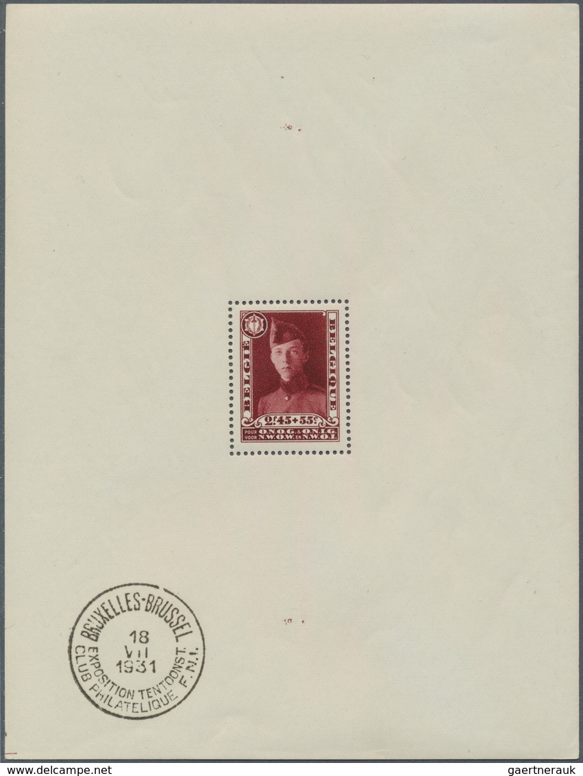 13395 Belgien: 1931, "Blockausgabe: Philatelistische Ausstellung Der Kriegsinvaliden In Brüssel 2.45 Fr. + - Sonstige & Ohne Zuordnung