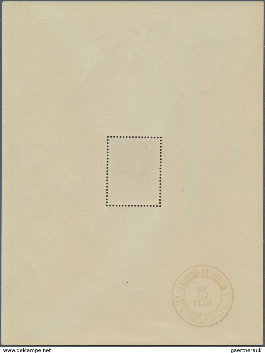 13395 Belgien: 1931, "Blockausgabe: Philatelistische Ausstellung Der Kriegsinvaliden In Brüssel 2.45 Fr. + - Autres & Non Classés