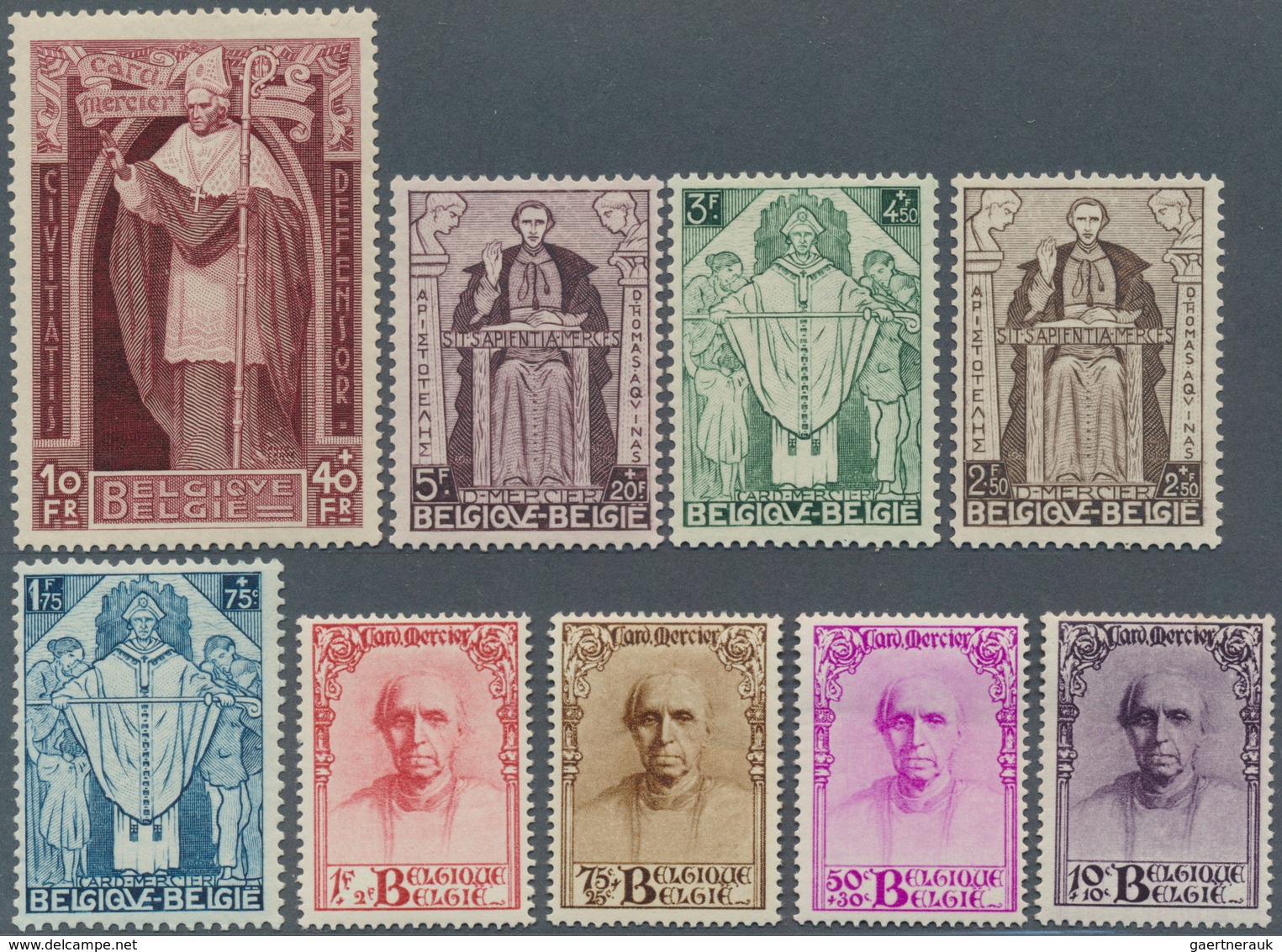 13398 Belgien: 1932, Serie "Kardinal Désiré Mercier" Tadellos Postfrisch (C.O.B. 1.300 .- Euro) - Sonstige & Ohne Zuordnung