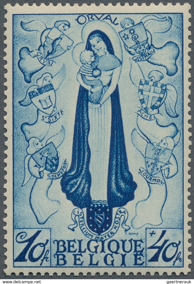 13409 Belgien: 1933, 10 + 40 Fr. "Maria" Blau, Perfekt Zentriert Mit Plattenfehler "Grote Kras" In Vordere - Autres & Non Classés