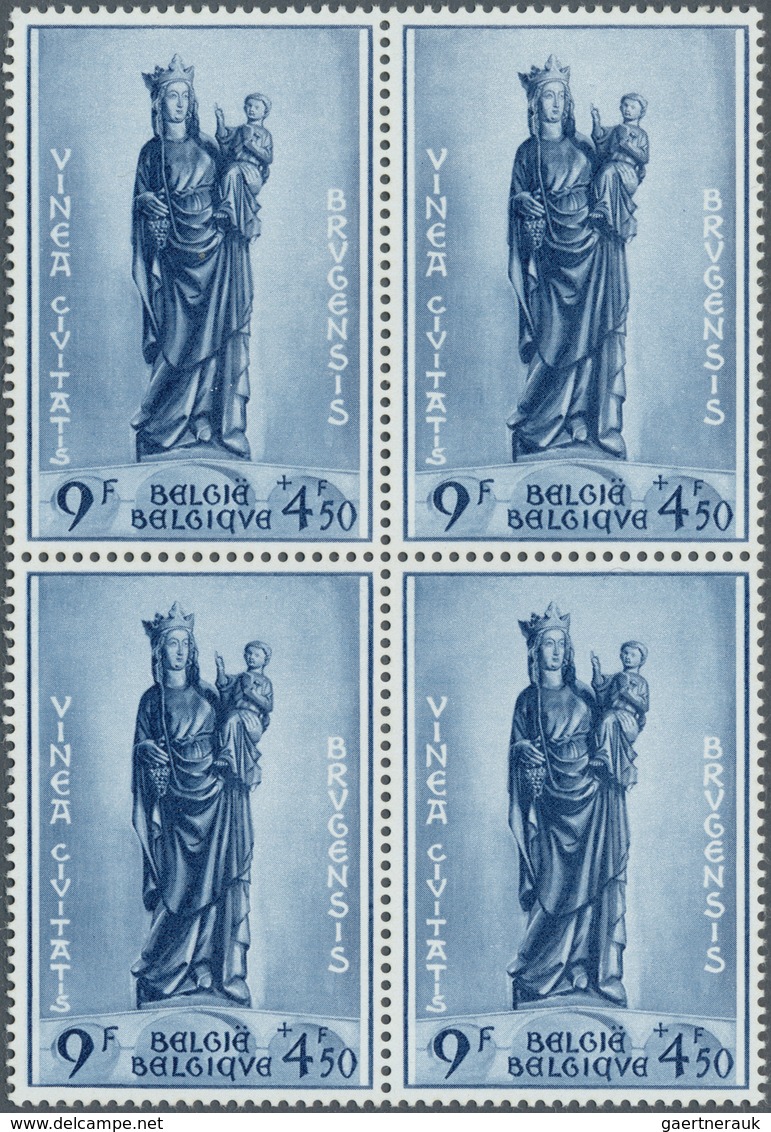 13414 Belgien: 1954, Bruges Beguinage, Complete Set Of Six Values In Blocks Of Four, Unmounted Mint. Mi. 6 - Sonstige & Ohne Zuordnung