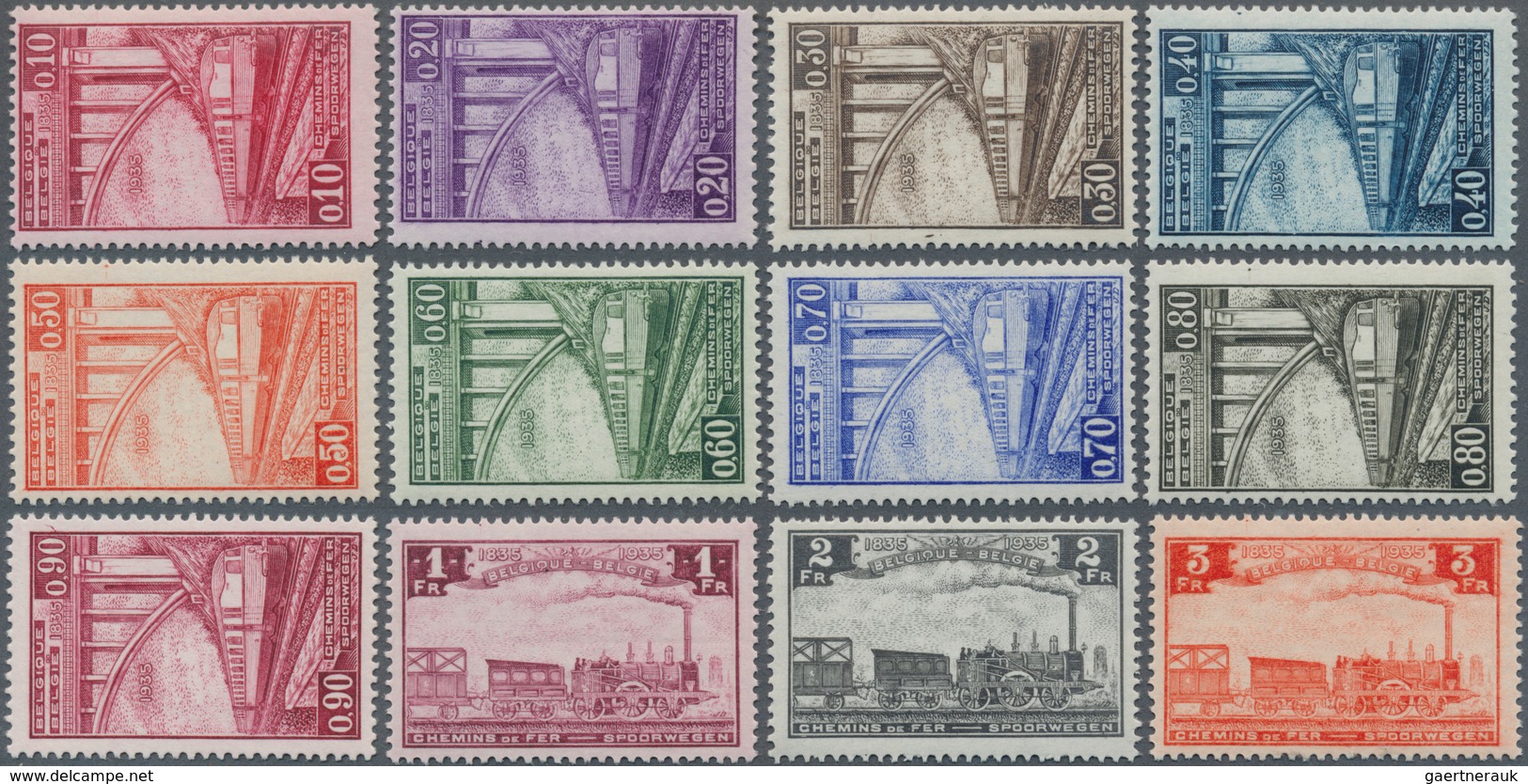 13421 Belgien - Eisenbahnpaketmarken: 1935, "100 Jahre Belgische Eisenbahn" Kompletter Postfrischer Luxusa - Bagages [BA]