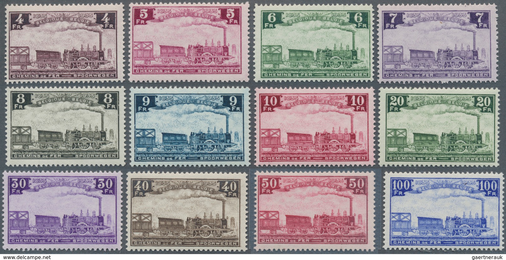 13421 Belgien - Eisenbahnpaketmarken: 1935, "100 Jahre Belgische Eisenbahn" Kompletter Postfrischer Luxusa - Bagages [BA]