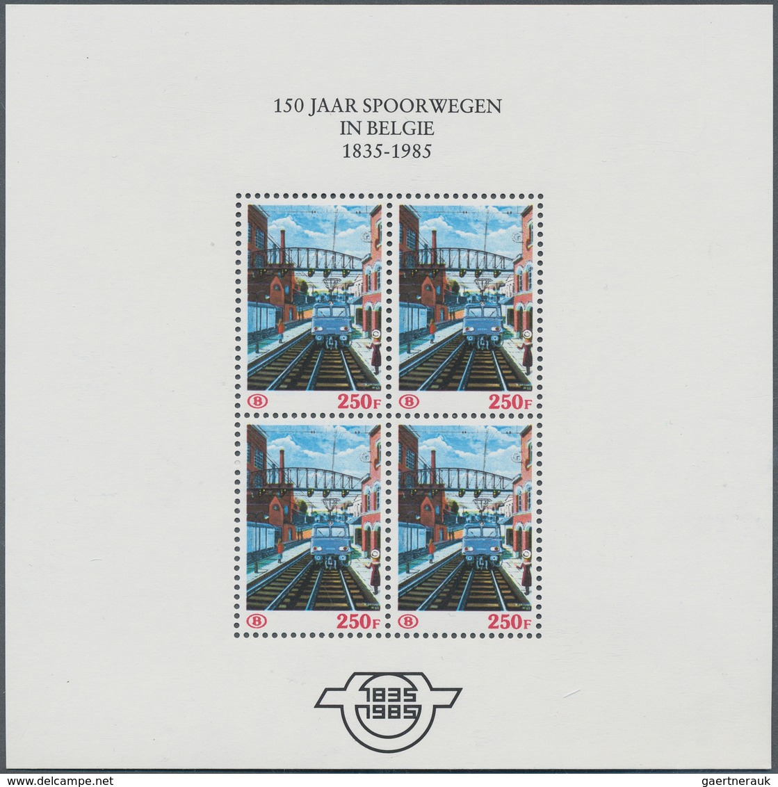 13423 Belgien - Eisenbahnpaketmarken: 1985, "150 Jahre Eisenbahn" Alle 7 Blocks In Luxusqualität (C.O.B. 4 - Bagages [BA]