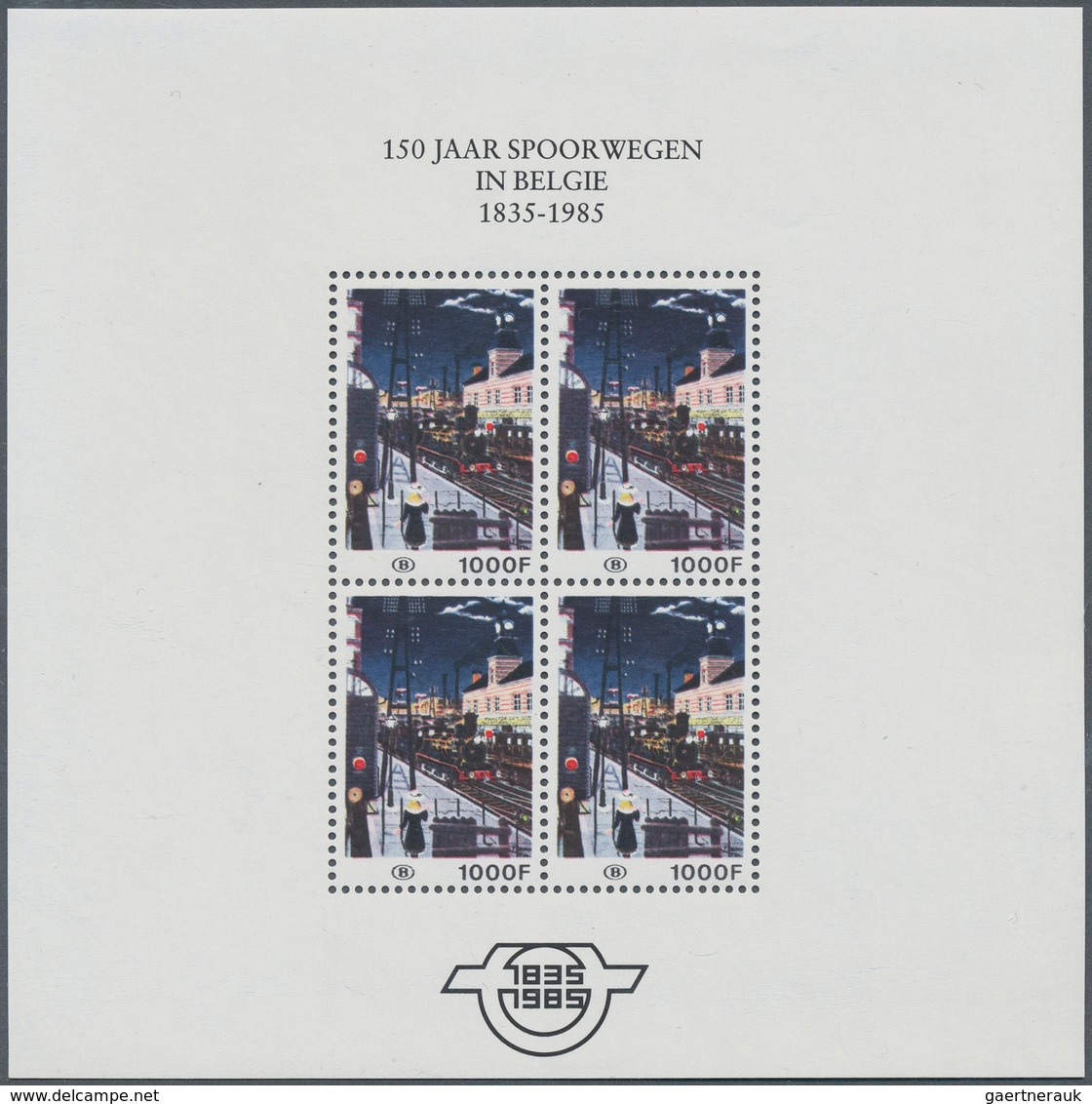 13423 Belgien - Eisenbahnpaketmarken: 1985, "150 Jahre Eisenbahn" Alle 7 Blocks In Luxusqualität (C.O.B. 4 - Gepäck [BA]