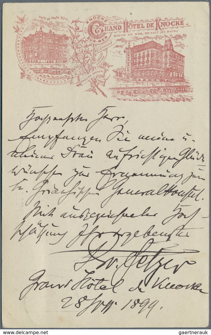 13428 Belgien - Ganzsachen: 1893, 10 C Red-brown Leopold II. Psc With Private Printed Illustration Of "GRA - Autres & Non Classés